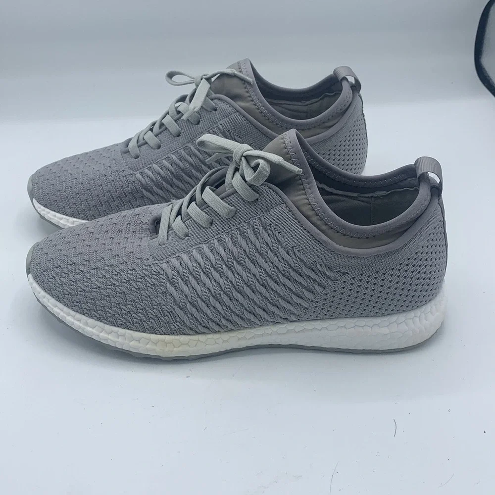 Aqua College Gray Knit Winiona Waterproof Lace Up Running Sneakers Women Sz 9.5M